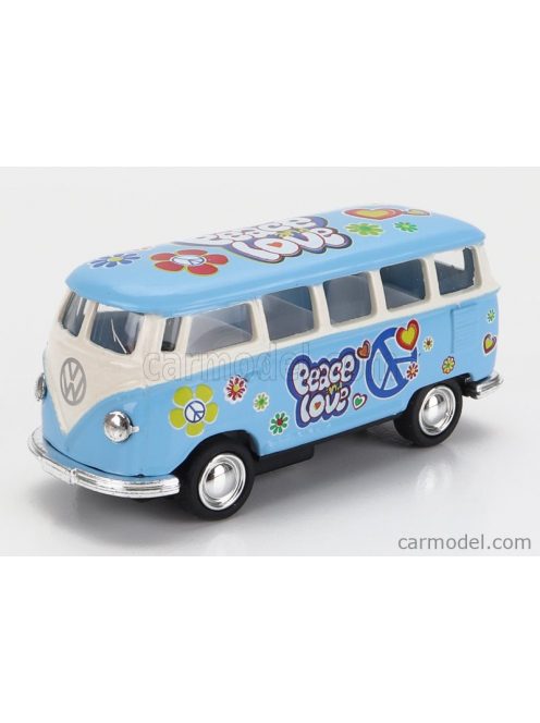 Kinsmart - Volkswagen T1 Samba Minibus Flower 1962 - Without Box Light Blue