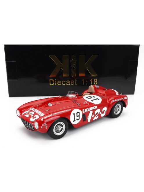 KK-Scale - FERRARI 375 PLUS 5.0L V12 SPIDER ESCUADRON 1.2.3 N 19 WINNER V CARRERA PANAMERICANA 1954 UMBERTO MAGLIOLI RED