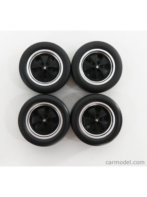 Kk-Scale - Accessories Porsche 911 4X Wheels And Tire Set 1976 Black