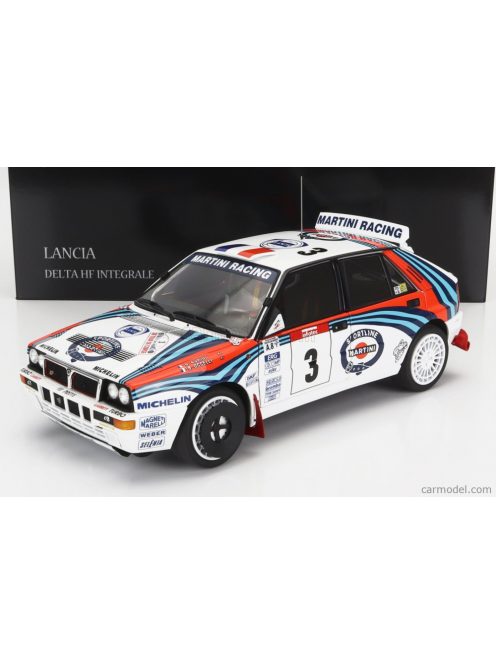 Kyosho - Lancia Delta Hf Integrale Evoluzione Martini Racing N 3 Winner Rally Tour De Corse 1992 D.Auriol - B.Occelli White Blue Red