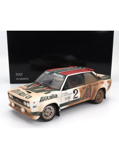 Kyosho - FIAT 131 ABARTH ALITALIA (dirty and night version) N 2 4th RALLY MONTECARLO 1978 WALTER ROHRL - CHRISTIAN GEISTDORFER WHITE GREEN RED