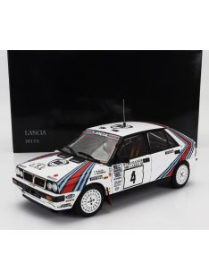   Kyosho - LANCIA DELTA HF INTEGRALE 4WD TEAM LANCIA  N 4 WINNER RALLY 1000 LAKES 1987 MARKKU ALEN - ILKKA KIVIMAKI WHITE RED BLUE