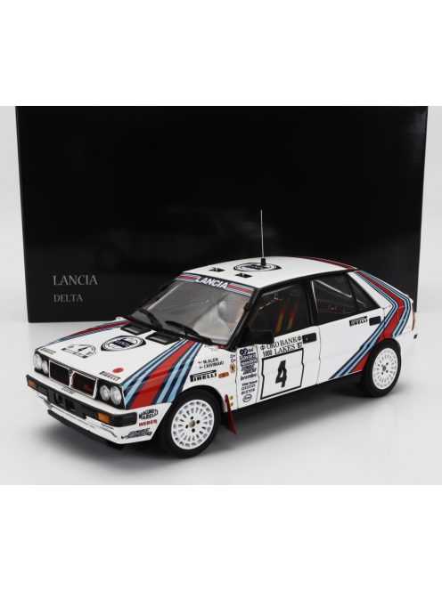 Kyosho - LANCIA DELTA HF INTEGRALE 4WD TEAM LANCIA  N 4 WINNER RALLY 1000 LAKES 1987 MARKKU ALEN - ILKKA KIVIMAKI WHITE RED BLUE