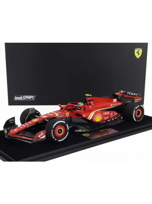 LookSmart - FERRARI F1  SF-24 TEAM SCUDERIA FERRARI N 38 7th SAUDI ARABIA GP 2024 OLIVER BEARMAN - CON VETRINA - WITH SHOWCASE RED BLACK