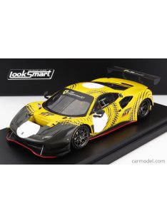   Looksmart - Ferrari 488 Gt Modificata Club Competizioni Gt 2020 - Con Vetrina - With Showcase Yellow Gloss Grey