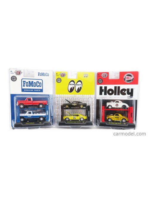 M2-Machines - Ford Usa Set Assortment 6 Pieces - F-250 Pick-Up 1972 - F-100 Pick-Up 1969 - 2X Willys Coupe Gasser - 2X Camaro Z/28 Coupe Rs 1969 Various