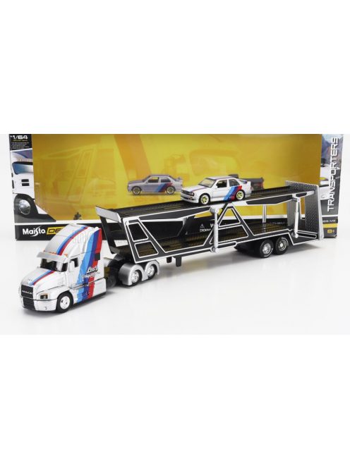 Maisto - MACK ANTHEM TRUCK CAR TRANSPORTER 2020 WITH BMW 3-SERIES M3 1988 SILVER