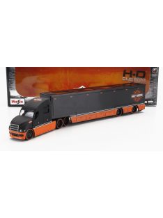   Maisto - TRUCK H-D HAULERS TRUCK HARLEY DAVIDSON CAR TRANSPORTER 2021 BLACK ORANGE