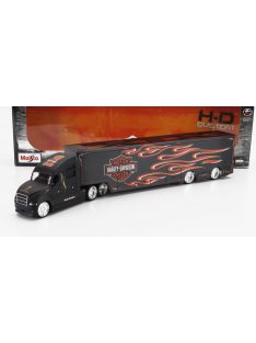   Maisto - TRUCK H-D HAULERS TRUCK HARLEY DAVIDSON CAR TRANSPORTER 2021 MATT BLACK