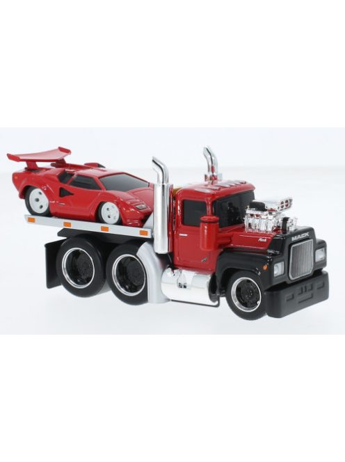 Maisto - Maisto, Mack R685ST Flatbed, rot/schwarz, 1980, 1:64