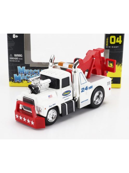 Maisto - MACK R685ST TOW TRUCK ASSISTANCE CARRO ATTREZZI 3-ASSI CUSTOM 1980 WHITE RED