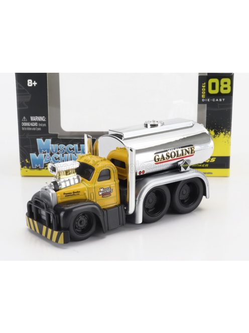 Maisto - MACK B-61 TANKER TRUCK GASOLINE 3-ASSI CUSTOM 1953 YELLOW SILVER