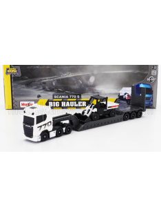   Maisto - SCANIA S770 V8 TRUCK PIANALE TRASPORTO 5600 TOOLCAT PICK-UP FRONT LOADER SCRAPER WHITE BLACK