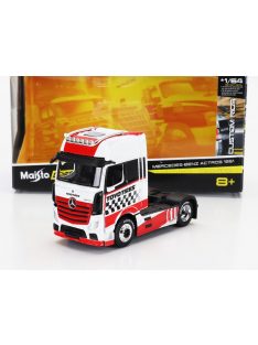   Maisto - MERCEDES BENZ ACTROS 1851 MP4 GIGASPACE TRACTOR TRUCK 2-ASSI TOYO TIRES 2018 WHITE RED