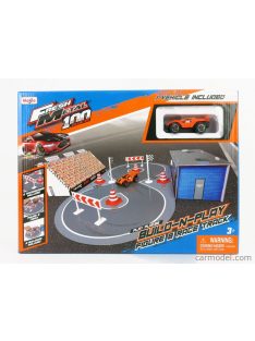   Maisto - Accessories Diorama - Set Build Race Track With Car Orange Grey