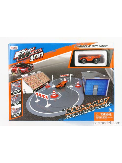 Maisto - Accessories Diorama - Set Build Race Track With Car Orange Grey