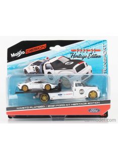   Maisto - Ford Usa Ramp Truck Wrecker With Ford Gt N 98 Heritage Edition 2021 White Black