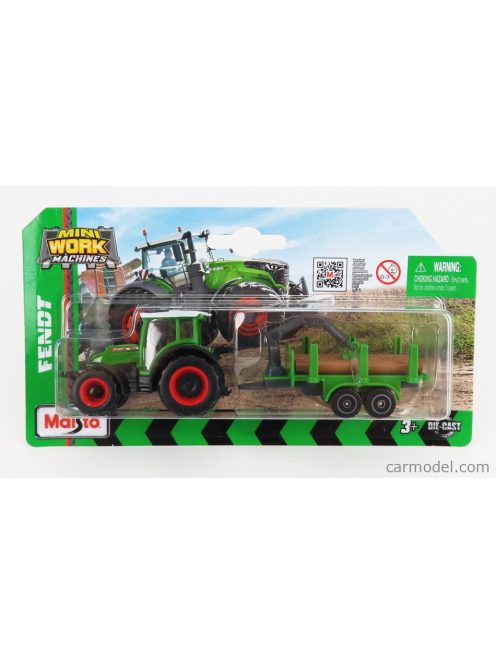 Maisto - Fendt 209 Vario Tractor With Trailer 2022 Green