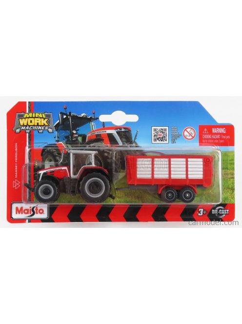 Maisto - Massey Ferguson 8S.265 Tractor With Trailer 2020 Red Silver