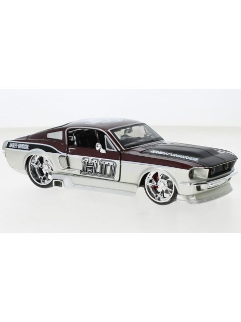 Maisto - Ford Mustang GT, silber/dunkelrot, 1967, Harley-Davidson, 1:24