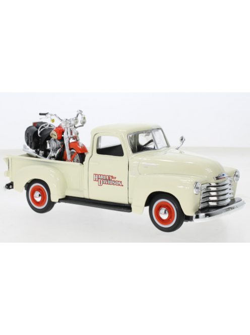 Maisto - Chevrolet 3100 Pick Up, hellbeige, 1950, Harley Davidson, 1:24