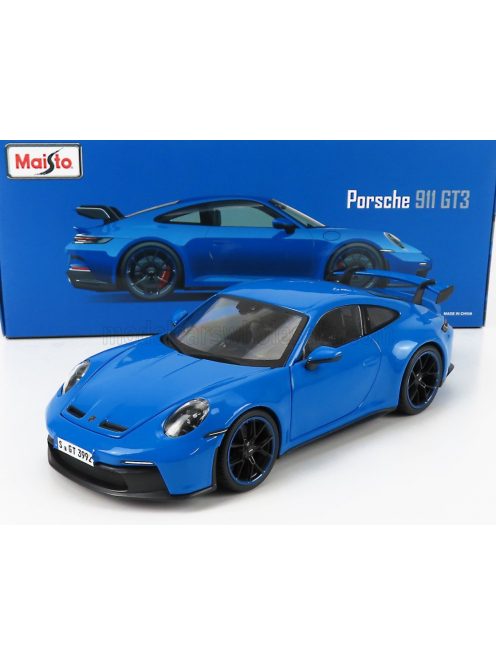 Maisto - PORSCHE 911 992 GT3 COUPE 2022 - BLACK WHEELS BLUE