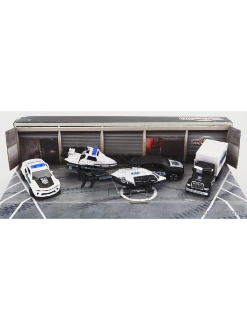 Majorette - Chevrolet Set Assortment 5 Cars Police Force Pieces White Black