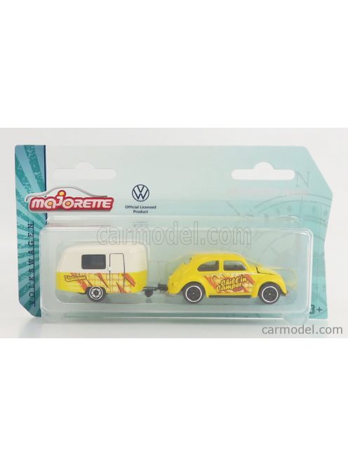 Majorette - Volkswagen Beetle Maggiolino With Roulotte 1951 Yellow White