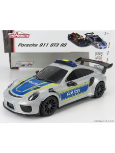   Majorette - Porsche 911 991 Gt3 Rs Coupe Polizei 2013 + 911 Gt3 Rs 1/64 Scale Silver Blue