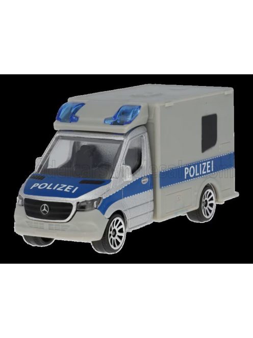 Majorette - MERCEDES BENZ SPRINTER VAN POLIZEI 2018 SILVER BLUE