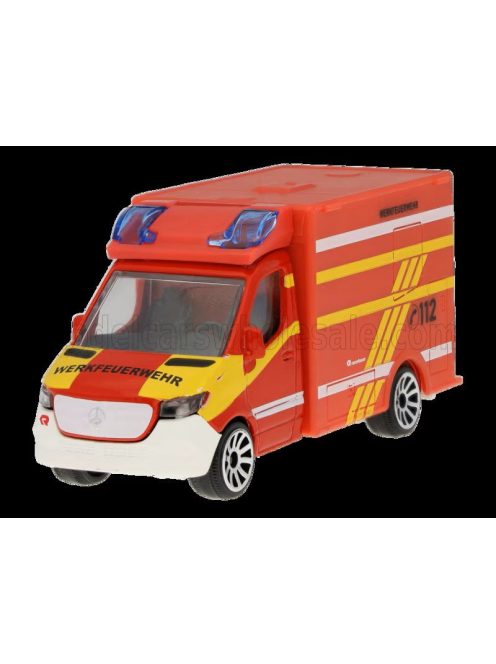 Majorette - MERCEDES BENZ SPRINTER VAN FEUERWEHR 2018 RED YELLOW WHITE