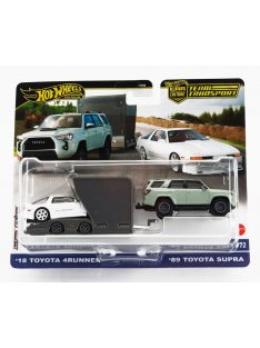   Mattel Hot Wheels - TOYOTA 4RUNNER 2018 WITH TRAILER + SUPRA 1989 GREEN WHITE