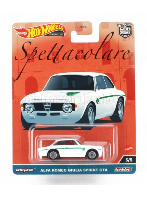 Mattel Hot Wheels - ALFA ROMEO GIULIA SPRINT GTA 1965 WHITE GREEN