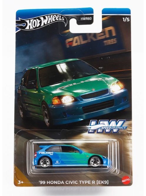 Mattel Hot Wheels - HONDA CIVIC TYPE-R EK9 1999 BLUE GREEN