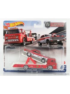   Mattel Hot Wheels - Ford Usa C-800 Truck Car Transporter With Mercury Comet Cyclone Dragster 1965 Red White