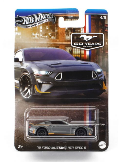 Mattel Hot Wheels - FORD USA MUSTANG ATA SPEC 5 COUPE 2018 GREY MET YELLOW