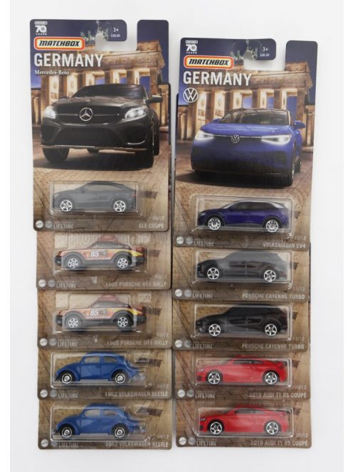 Mattel Hot Wheels - MERCEDES BENZ SET ASSORTMENT 10 PIECES BEST OF GERMANY - 6 SERIES VARIOUS