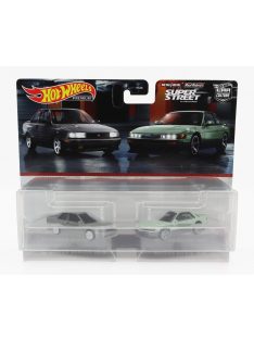   Mattel Hot Wheels - NISSAN 2X SENTRA SE-R 1991 - SILVIA (S13) 1988 GREY GREEN