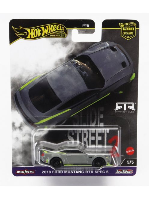 Mattel Hot Wheels - FORD USA MUSTANG RTR SPEC 5 COUPE 2018 GREY YELLOW