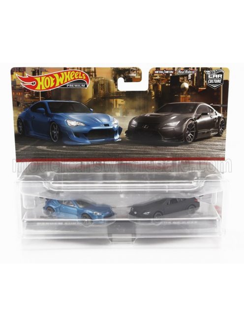 Mattel Hot Wheels - SUBARU SET 2X BRZ PANDEM 2022 + LEXUS RC F GT3 2022 BLUE MATT BLACK