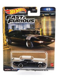   Mattel Hot Wheels - PLYMOUTH DOM'S GTX COUPE 1971 - FAST & FURIOUS 8 2017 BLACK SILVER