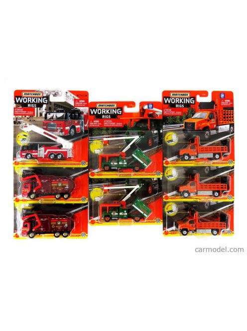 Matchbox - Truck Set Assortment 8 Pieces - 2X Garbage King Xl - Scala Fire Engine - 3X Gmc 3500 - 2X C8500 Trimming Various