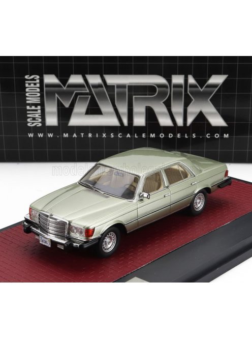 Matrix Scale Models - MERCEDES BENZ S-CLASS 450SE (W116) USA VERSION 1977 LIGHT GREEN MET