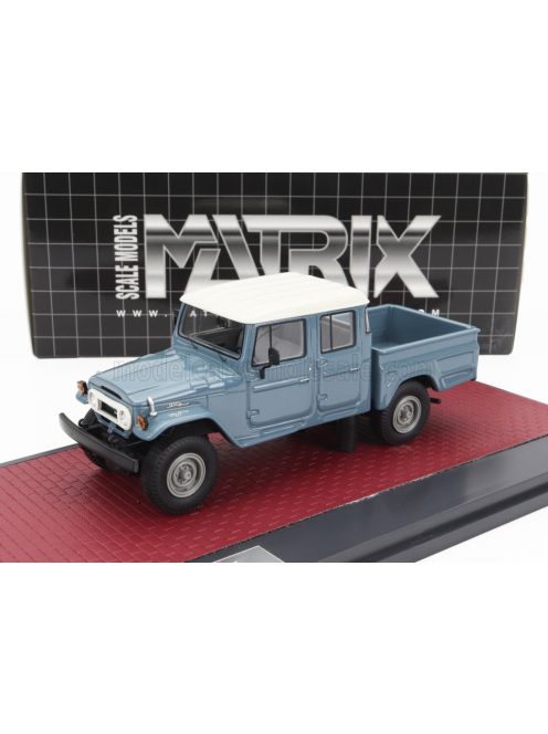 Matrix Scale Models - TOYOTA HJ45 LAND CRUISER CREW CAB PICK-UP 1979 BLUE GREY WHITE