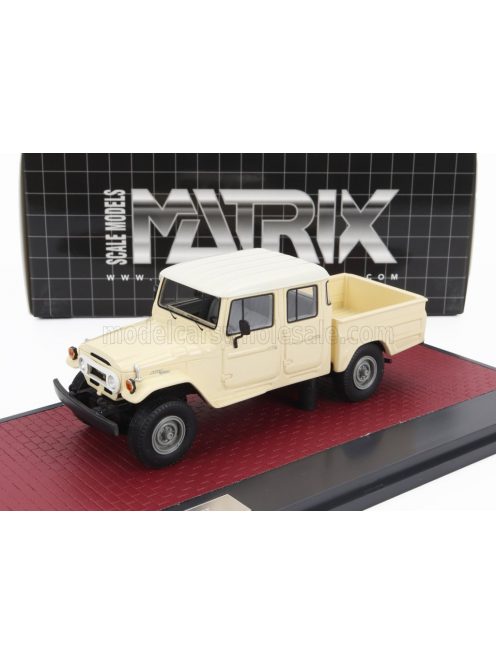 Matrix Scale Models - TOYOTA HJ45 LAND CRUISER CREW CAB PICK-UP 1979 CREAM WHITE