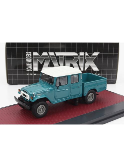 Matrix Scale Models - TOYOTA HJ45 LAND CRUISER CREW CAB PICK-UP 1979 GREEN WHITE