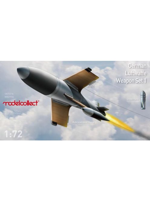 Modelcollect - German WWII aircraft weapon set, X-4 *10 and SC1000 *4