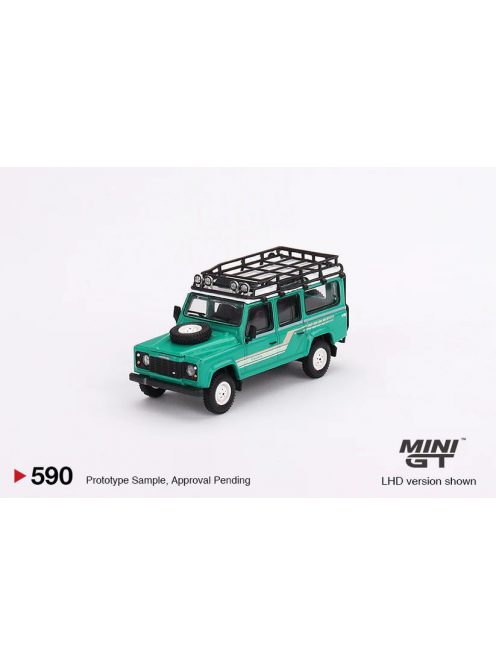 Minigt - 1:64 Land Rover Defender 110 1985 County Station Wagon Trident Green (LHD) - MINI GT