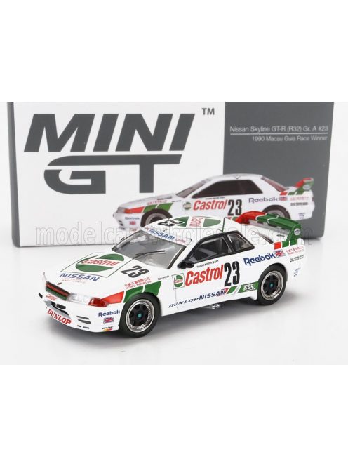 TrueScale - NISSAN SKYLINE GT-R (R32) Gr.A CASTROL N 23 WINNER MACAU GUIA RACE 1990 M.HASEMI WHITE GREEN RED