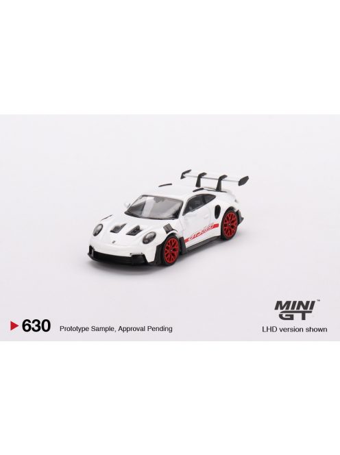 Minigt - 1:64 Porsche 911 (992) GT3 RS White with Pyro Red Accent Package, White (LHD) - MINI GT